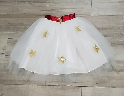 Buy Pottery Barn Kids Girl Wonder Woman Costume White Gold Star Tulle Skirt Sz 7-8 • 30.74£