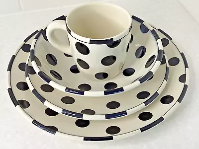 Buy Royal Stafford Dinner Salad Plate Soup Pasta Bowl Mug Black Monochrome Dots (4) • 51.25£