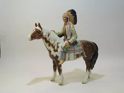 Buy Early C.1955 Marked Beswick Mounted Indian Chief On Skewbald Pony 1391 Figurine • 310£