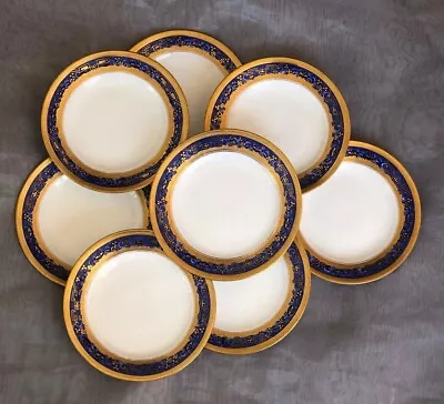 Buy ANTIQUE Minton China Plates Dessert Dishes Bread Plates Cobalt Blue Gold RARE • 462.19£