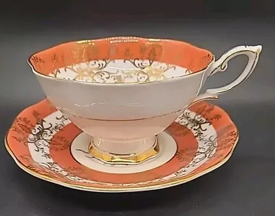 Buy Royal Standard China Rose Tea Cup & Saucer No. 2062 Orange Gold • 18.99£