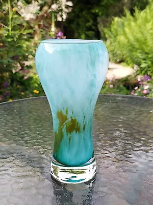 Buy Inkeri Toikka Finland Glass Pastoraali Blue Green White Vase Nuutajarvi 1980's • 16.95£