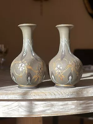 Buy Royal Doulton Silicon Stoneware Vases Signed Edith D Lupton 1835. • 79£