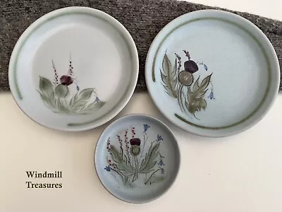 Buy Buchan Portobello Scotland Thistle Stoneware 2 Plates & Pin Dish - Good Conditio • 14.99£