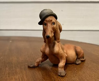Buy Giuseppe Armani Porcelain Dachshund Dog Hat  Capodimonte Italy Statue • 77.34£