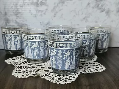 Buy Vintage 50s Blue Corinthian Jeanette Hellenic Wedgewood Glasses Set Of 6 Rock • 27.91£