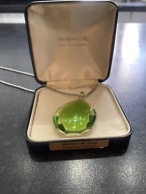 Buy Wedgewood Green Glass Pendant Necklace  • 25£