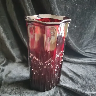 Buy Vintage Avon Glass Vase Ruby Red Cranberry 16cm Posy Stem 1970’s Art Deco Style • 6.29£