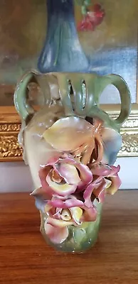 Buy Antique Austrian Amphora Art Pottery Nouveau Flower Vase C1900 Royal Dux Style • 20£