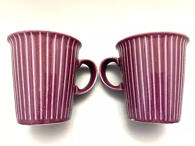 Buy Denby Storm Purple Plum Fluted Mugs Cups X 2 USED Discontinued • 7.99£