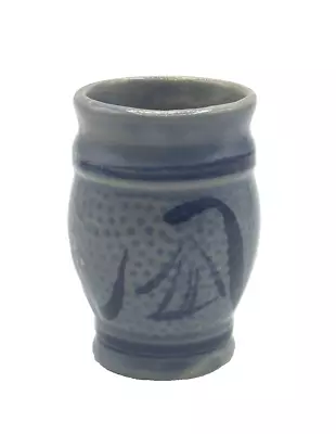 Buy Small Stoneware Pottery Vase Vessel  Oriental Characters  2 3/4  X 1 3/4  • 11.18£