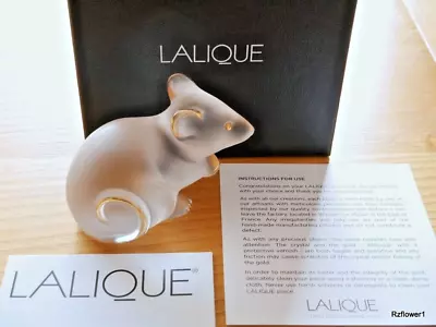 Buy Cute LALIQUE Clear And Gold Stamped LARGE MOUSE, 10686600, Signed, BNIB • 199£