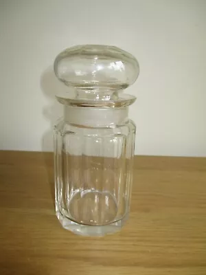 Buy Vintage Glass Storage Sweet Jar With Ground Stopper 12 Sided 15cm Tall • 9.99£