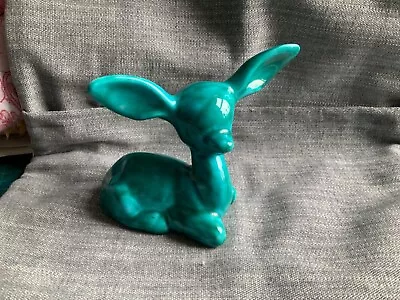 Buy Vintage Turquoise FAWN DEER By Anglia Pottery Made In England - AP156 Kitsch  • 8.50£