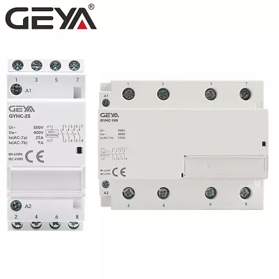 Buy GEYA Modular AC Contactor 3/4P 16-100A 220V Automatic Household Contactor Rail • 38.08£