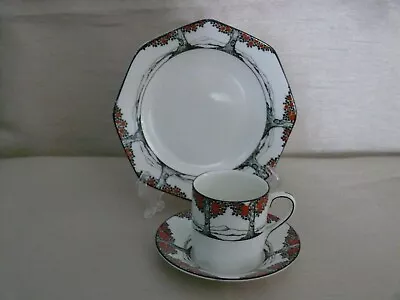 Buy Crown Ducal : Orange Tree : No. 7112701 : Coffee Trio : Art Deco • 24.50£