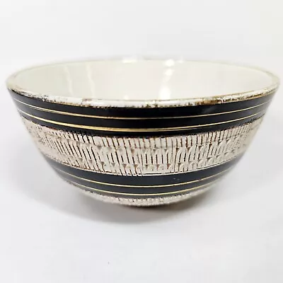 Buy Bitossi Pottery Seta Bowl Aldo Londi Stripes Sgraffito Black Gold Italy Vintage • 23.29£