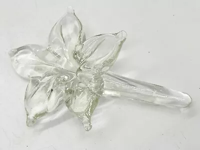 Buy Vintage Heavy Glear Glass Bottle Spout Flower Floral Vase • 23.99£