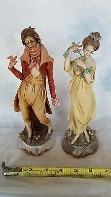 Buy Pair Dresden 9  Capodimonte Figurines Man & Woman Porcelain Large • 232.05£