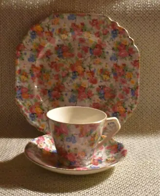 Buy Vintage Elijah Cotton Lord Nelson Ware MARINA Floral Chintz Tea Cup Saucer Plate • 27.95£