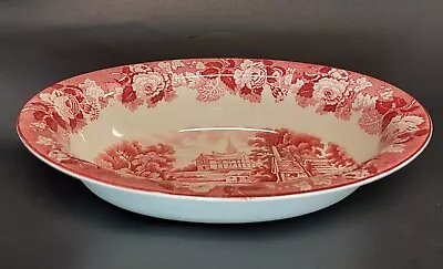 Buy Vintage Wood & Sons Pink English Scenery 10” Oval Vegetable Bowl • 23.62£