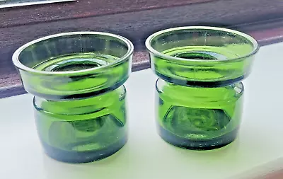 Buy Vintage Dansk Designs Green Glass Candle Holders X 2 • 15£