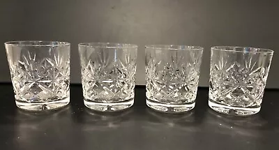 Buy 4 X Small Whisky Spirits Drink Clear Tumbler Glass Crystal Pattern - 7.5cm Tall • 24£