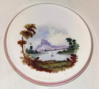 Buy Antique Ceramic Teapot Stand With Scottish Country Scene Castle Loch Yacht • 12.99£