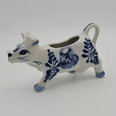 Buy Vintage Delft Cow Creamer Blue & White Landscape Dutch Scene • 13.49£