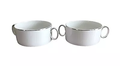 Buy Platinum Band Coupe Flat Cream Soup Bowl By Thomas Germany Set Of 2 Handled  4  • 27.95£