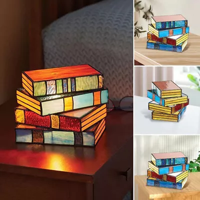 Buy Stacked Books ABS Lamp Stained Glass Resin Awesome Reading Light Vintage Modern • 6.99£