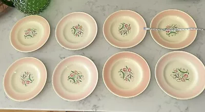 Buy Susie Cooper Vintage Side Plates Pink Dresden  Hand Painted Tea Party X 8 Set • 6£