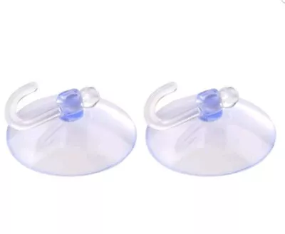Buy 2pcs Clear Suction Hooks 50mm Strong Glass Window Decorations Hanging Bathroom  • 3.29£