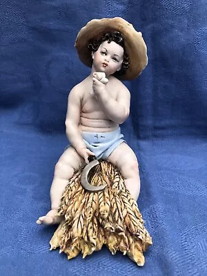 Buy Porcelain Capodimonte Figurine Child Tiche Summer • 29.99£