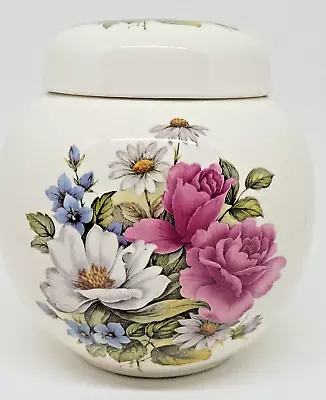 Buy Melba Ware Ginger Jar With Lid Vintage Floral H A Wain Staffordshire Storage • 9.95£