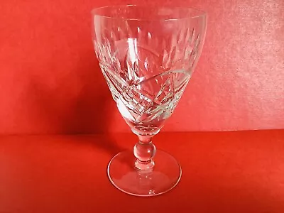 Buy Edinburgh & Leith Claret Wine Glass 4.5  Tall Cut Glass C1950's Knop Bullet Stem • 5£