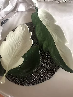 Buy Carlton Ware Australian Design Two Tone Green Leaf Long Dish 1 Maple Leaf Dish • 9.99£