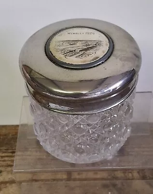 Buy 1924 Wembley British Empire Exhibition Cut Glass Plated Lid Storage Jar • 10£