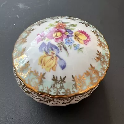 Buy (1) Vintage DRESDEN CHINA LIDDED ROUND TRINKET POT • 7.50£