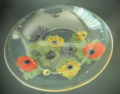 Buy Chance Glass Large Bowl - 1960s - Anemone Made In England Poppies 12    1 • 17.71£
