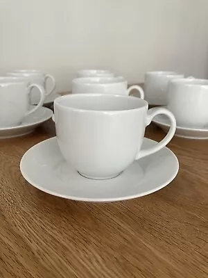 Buy Royal Worcester 6 White Cups & 7 Saucers Classic White Porcelain Great Condition • 12£