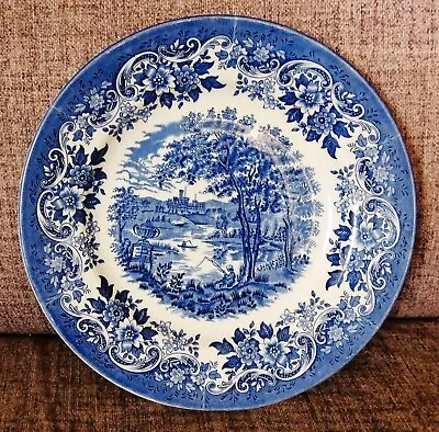 Buy (11) 1950's Ironstone Broadhurst English Scene Blue & White 8  Plate • 2.50£