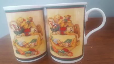 Buy 2 X Fine Bone China Crown Trent Teddy Bear Cup/mug Vintage - Made In England • 6£