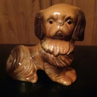 Buy Vintage Eastgate Pottery Pekingese Dog. Brown Colour. 4.5  H X 4.5  W X 2.25  D. • 16£