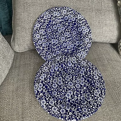 Buy 2 X Queen’s Blue Floral Calico 8.5” Salad / Luncheon Plates. VGC.     #B2^ • 16£