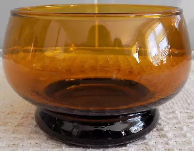 Buy Vintage Art Deco Amber Glass Pedestal Bowl • 12£