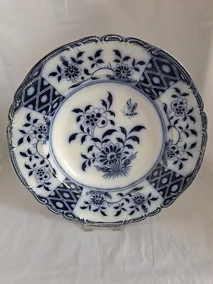 Buy Antique JAVA Ceramic Flow Blue And White Pattern Soup Plate 10.25  Diameter  • 24.99£