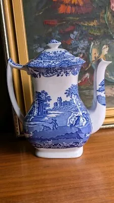 Buy Spode Italian Large Blue And White Italian Coffee Pot - Chipped But Beautiful  • 35£
