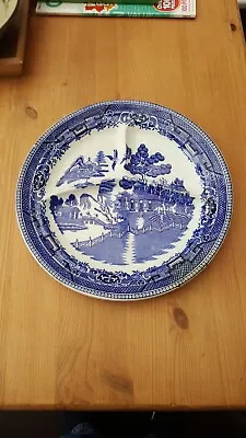 Buy  Blue & White Globe Pottery  Willow   Stanley Lunch  Plate. • 18£