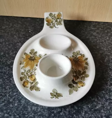 Buy VINTAGE ~ JERSEY POTTERY ~ EGG CUP DISH ~ 2 Boiled Eggs ~ FLORAL AUTUMN LEAVES • 4.99£